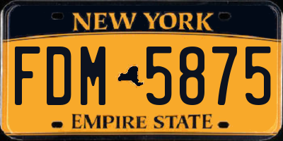 NY license plate FDM5875