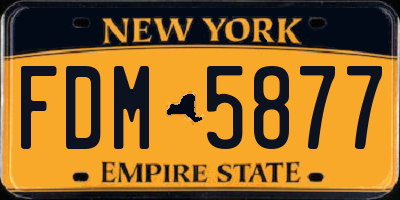 NY license plate FDM5877