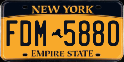 NY license plate FDM5880