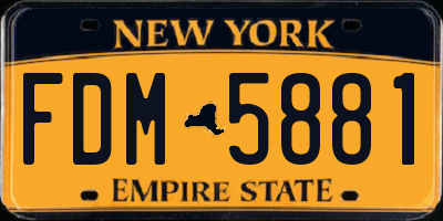 NY license plate FDM5881
