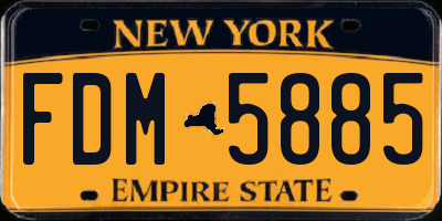 NY license plate FDM5885