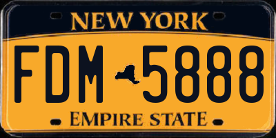NY license plate FDM5888