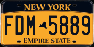 NY license plate FDM5889
