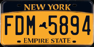 NY license plate FDM5894