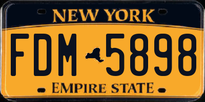 NY license plate FDM5898