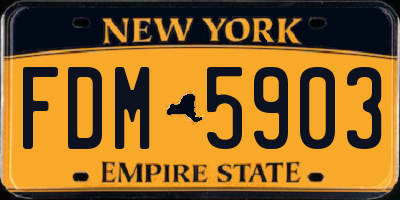 NY license plate FDM5903