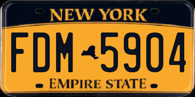 NY license plate FDM5904