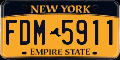 NY license plate FDM5911