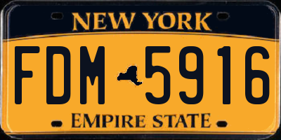 NY license plate FDM5916