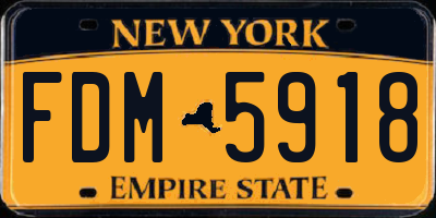 NY license plate FDM5918