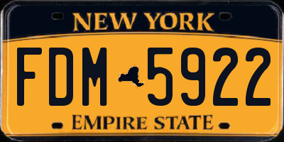 NY license plate FDM5922