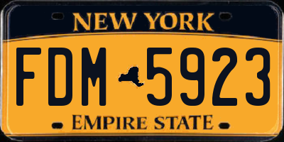 NY license plate FDM5923