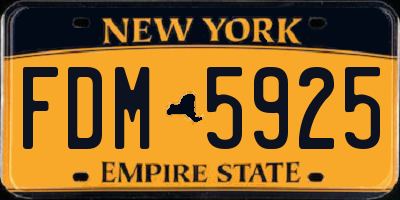 NY license plate FDM5925