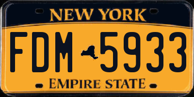 NY license plate FDM5933
