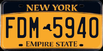 NY license plate FDM5940