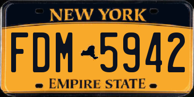 NY license plate FDM5942