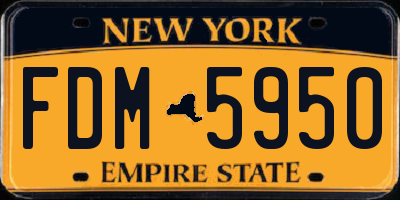 NY license plate FDM5950