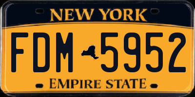 NY license plate FDM5952