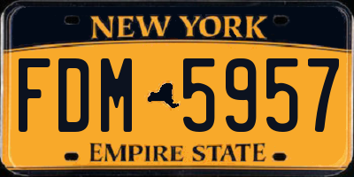 NY license plate FDM5957