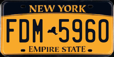 NY license plate FDM5960