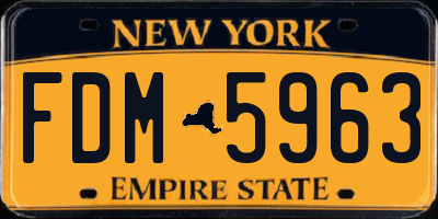 NY license plate FDM5963