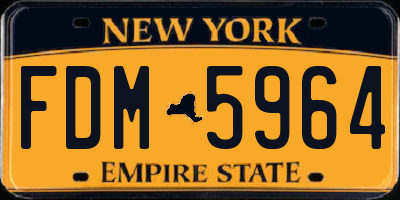 NY license plate FDM5964