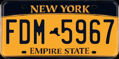 NY license plate FDM5967
