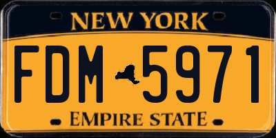 NY license plate FDM5971