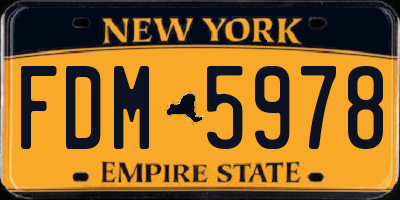 NY license plate FDM5978
