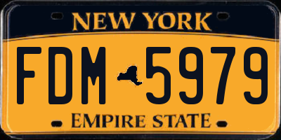 NY license plate FDM5979