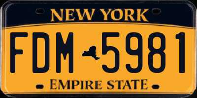NY license plate FDM5981