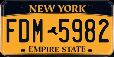 NY license plate FDM5982