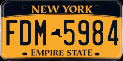 NY license plate FDM5984