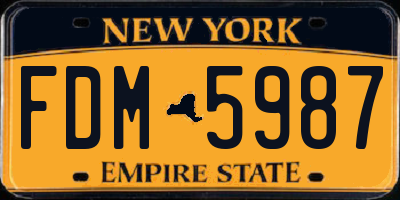 NY license plate FDM5987