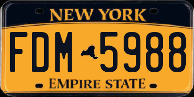 NY license plate FDM5988