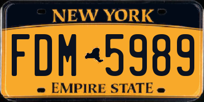 NY license plate FDM5989