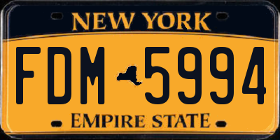NY license plate FDM5994