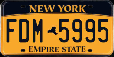 NY license plate FDM5995