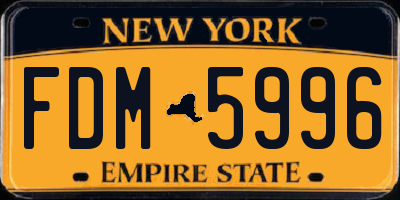 NY license plate FDM5996