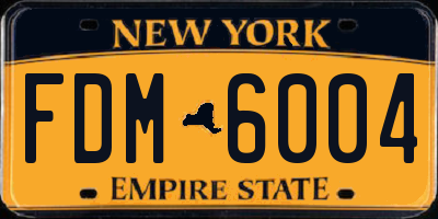 NY license plate FDM6004