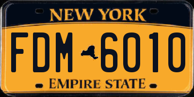 NY license plate FDM6010