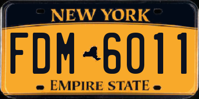 NY license plate FDM6011