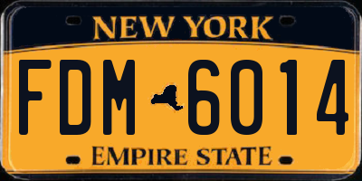 NY license plate FDM6014