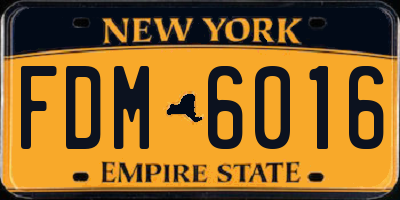 NY license plate FDM6016