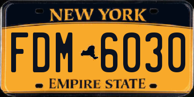 NY license plate FDM6030