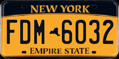 NY license plate FDM6032