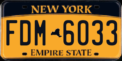 NY license plate FDM6033