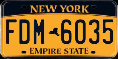 NY license plate FDM6035
