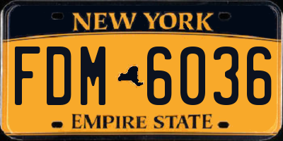 NY license plate FDM6036