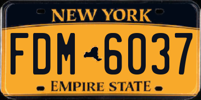 NY license plate FDM6037